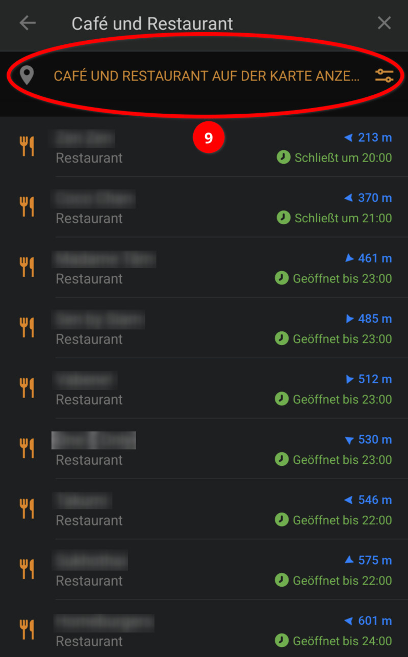OsmAnd screenshot with step indications